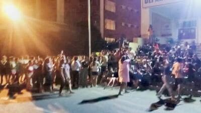 A massive protest erupted on the Chandigarh University campus during the wee hours of Sunday over the alleged leaked videos of girl students. (PTI)