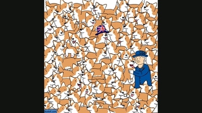The brain teaser has three loaves of bread hidden among Corgi dogs. Can you find them all? (Facebook/Gergely Dudás) The brain teaser has three loaves of bread hidden among Corgi dogs. Can you find them all? (Facebook/Gergely Dudás)