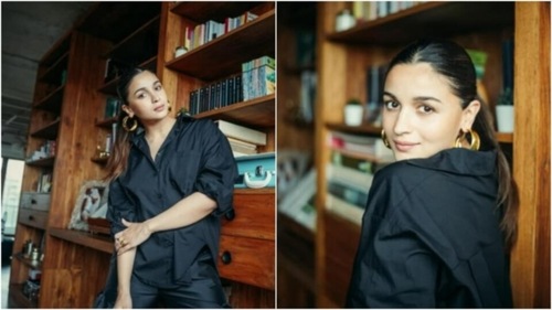 Alia just adores wearing golden half-hoop earrings to accessorise her casual outfits. (Instagram/@aliaabhatt) Alia just adores wearing golden half-hoop earrings to accessorise her casual outfits. (Instagram/@aliaabhatt)