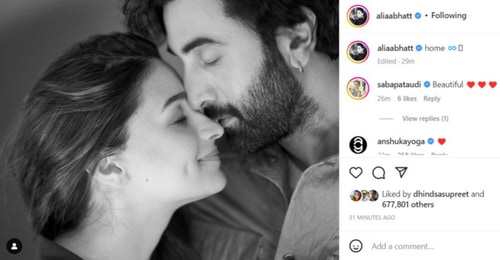 Alia Bhatt shared a new photo with Ranbir Kapoor. Alia Bhatt shared a new photo with Ranbir Kapoor.