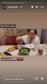 Zanai posted a clip of Asha as she sat at a table.