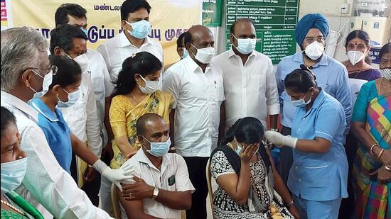Over 800k people were inoculated against Covid-19 in the 37th mega vaccination drive in Tamil Nadu, the health department said. (ANI)