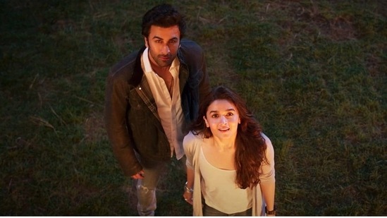 Ranbir Kapoor and Alia Bhatt in a still from Brahmastra.&nbsp;