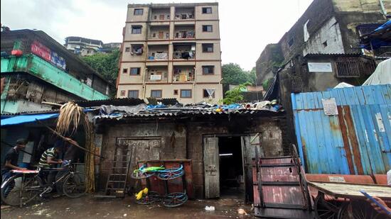 An unauthorized construction of behind Zaika Bakery, Qureshi Nagar, Kurla (Satish Bate)