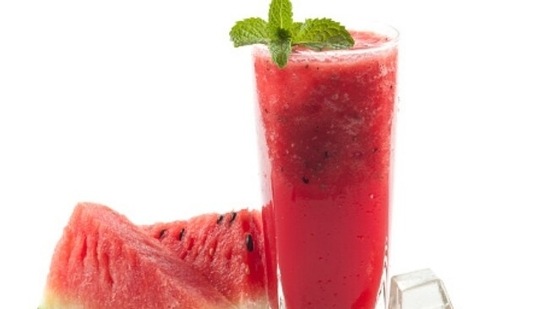 Watermelon juice is high in potassium, which helps in reducing water retention of the body. It also helps in controlling blood pressure.(Unsplash)