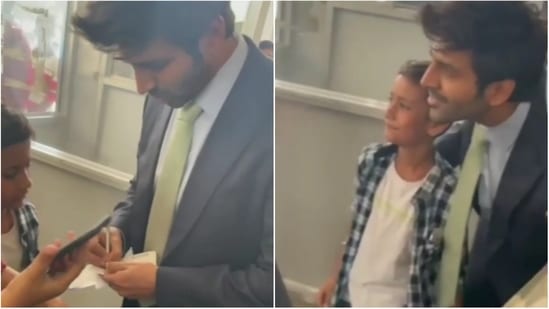 Kartik Aaryan meets young fan who kept screaming his name.&nbsp;