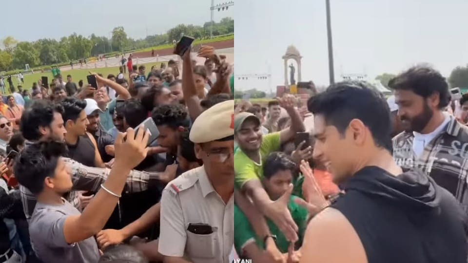 Sidharth Malhotra met his fans at India Gate during a recent shoot for his film Yodha. Sidharth Malhotra met his fans at India Gate during a recent shoot for his film Yodha. 