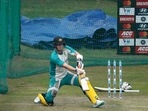 Steve Smith plays a lap shot in Australia's training session Steve Smith plays a lap shot in Australia's training session