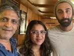 Ranbir Kapoor and Alia Bhatt pose with Yusuf Ibrahim's daughter. Ranbir Kapoor and Alia Bhatt pose with Yusuf Ibrahim's daughter.