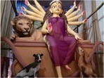 Kolkata comes up with 'pet-friendly' themed Durga Puja Pandal(Twitter/ani_digital) Kolkata comes up with 'pet-friendly' themed Durga Puja Pandal(Twitter/ani_digital)