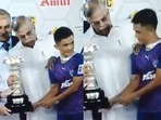 Minister slammed for pushing Sunil Chhetri for obstructing his view for photo Minister slammed for pushing Sunil Chhetri for obstructing his view for photo