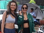 Neha with her sister Aisha Sharma.