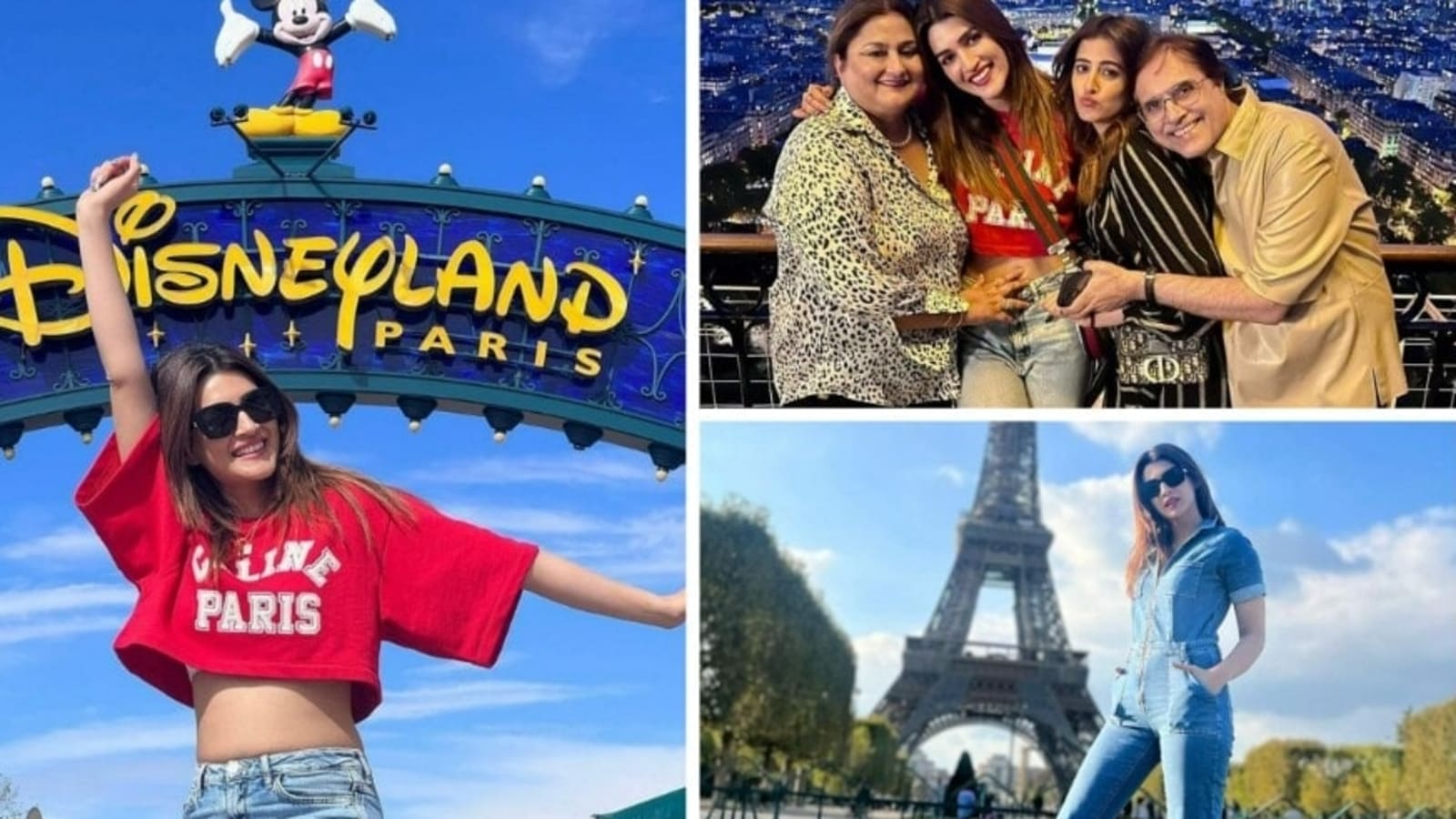 À l’intérieur des vacances françaises de la famille Kriti Sanon avec Disneyland, visitez la Tour Eiffel |  Bollywood
