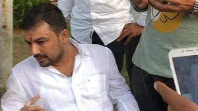 Additional DGP (law and order), VK Singh, identified the deceased as Sandeep Bishnoi aka Sethi (33), a resident of Hisar district. (HT Photo)