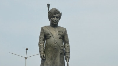 Maharaja Hari Singh statue in Jammu. (PTI)