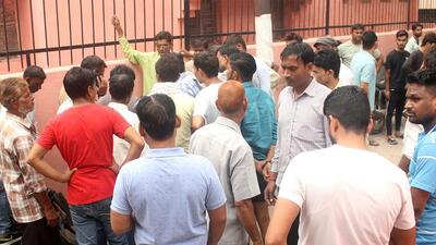 Family members of the deceased at the MMG Hospital mortuary in Ghaziabad on Monday. (Sakib Ali/ HT) Family members of the deceased at the MMG Hospital mortuary in Ghaziabad on Monday. (Sakib Ali/ HT)