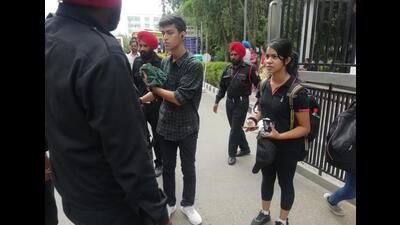 Students leaving hostels after Chandigarh University at Gharuan in Mohali district on Monday after it was closed till September 24 following protests since Saturday evening amid allegations of objectionable videos of girl students being leaked by a hostel inmate on social media. (Sanjeev Sharma/HT) Students leaving hostels after Chandigarh University at Gharuan in Mohali district on Monday after it was closed till September 24 following protests since Saturday evening amid allegations of objectionable videos of girl students being leaked by a hostel inmate on social media. (Sanjeev Sharma/HT)
