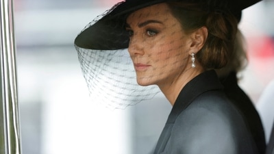 Queen Elizabeth II's Funeral: Kate Middleton, Princess of Wales, after the funeral for Queen Elizabeth II. (Reuters)