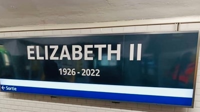 Queen Elizabeth II's Funeral: Signs at the station were replaced out of respect. (Twitter)