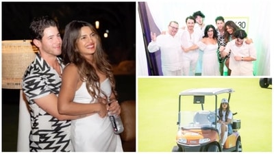 Priyanka Chopra and Nick Jonas celebrated his birthday at a golf course. Priyanka Chopra and Nick Jonas celebrated his birthday at a golf course.