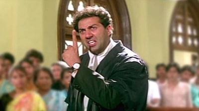 Sunny Deol in a still from his 1993 film Damini. Sunny Deol in a still from his 1993 film Damini.