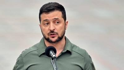 Russia-Ukraine War: Ukrainian President Volodymyr Zelensky speaks during a press conference. (AFP)
