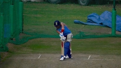 Virat Kohli during a training session. (Twitter)