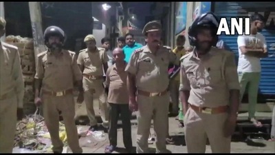 Visual from the accident site at Deoria, Uttar Pardesh. (Twitter) Visual from the accident site at Deoria, Uttar Pardesh. (Twitter)
