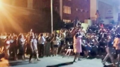 A massive protest erupted on the Chandigarh University campus during the wee hours of Sunday over the alleged leaked videos of girl students. (PTI) (HT_PRINT) A massive protest erupted on the Chandigarh University campus during the wee hours of Sunday over the alleged leaked videos of girl students. (PTI) (HT_PRINT)