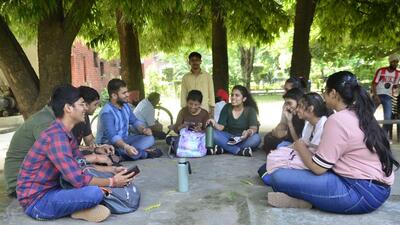 A group of Punjab Agricultural University students at the student centre on the varsity complex. (HT Photo) A group of Punjab Agricultural University students at the student centre on the varsity complex. (HT Photo)