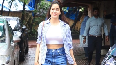Janhvi Kapoor flashes a big smile outside her gym, She was last seen in Good Luck Jerry, 
