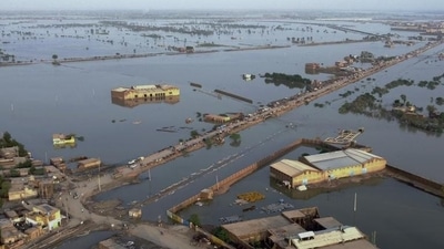 Pakistan Floods: Homes surrounded by floodwaters in Pakistan's Baluchistan province. (AP) Pakistan Floods: Homes surrounded by floodwaters in Pakistan's Baluchistan province. (AP)