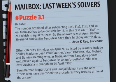 Last week's Solvers.&nbsp;