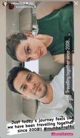 Soha Ali Khan reshared the story of Kunal Kemmu while stuck in Mumbai traffic,&nbsp;