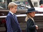 Queen Elizabeth II's Funeral: Prince George and Princess Charlotte arrive at the Committal Service for Queen Elizabeth II.