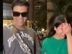 Karan Johar and Sara Ali Khan at the Mumbai airport. Karan Johar and Sara Ali Khan at the Mumbai airport.