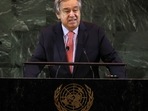 United Nations Secretary General Antonio Guterres speaks during the summit.