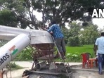Skeleton design of the Brahmos missile made by a painter in Jaunpur, UP. (ANI/ Twitter) Skeleton design of the Brahmos missile made by a painter in Jaunpur, UP. (ANI/ Twitter)