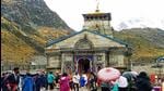 Devotees at the Kedarnath temple in Uttarakhand. (File image)