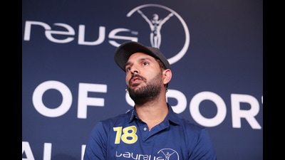 Even five years after left-handed batsman Yuvraj Singh called time on playing cricket for India, the admiration and attention he draws from shutterbugs and fans has not waned. (Getty Images for Laureus) Even five years after left-handed batsman Yuvraj Singh called time on playing cricket for India, the admiration and attention he draws from shutterbugs and fans has not waned. (Getty Images for Laureus)