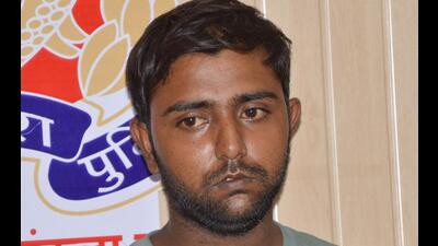 Ghaziabad, India - September 20, 2022: Ghaziabad police presents the accused in connection to a murder in Nand village during a press conference, Ghaziabad, India, on Tuesday, September 20, 2022. (Photo by Sakib Ali /Hindustan Times) Ghaziabad, India - September 20, 2022: Ghaziabad police presents the accused in connection to a murder in Nand village during a press conference, Ghaziabad, India, on Tuesday, September 20, 2022. (Photo by Sakib Ali /Hindustan Times)