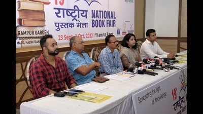 Organisers of the 19th National Book Fair addressing mediapersons in Lucknow on Tuesday. (HT Photo) Organisers of the 19th National Book Fair addressing mediapersons in Lucknow on Tuesday. (HT Photo)