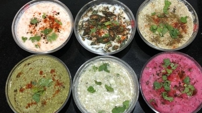 Navratri 2022: Vrat-friendly delicious raita recipes (Pinterest ) Navratri 2022: Vrat-friendly delicious raita recipes (Pinterest )