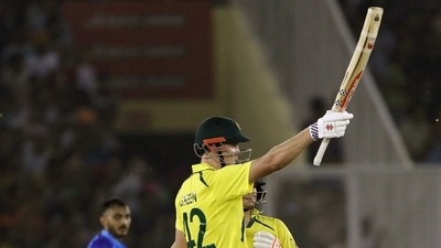 Cameron Green celebrates his half century during the 1st T20I between India and Australia (ANI)