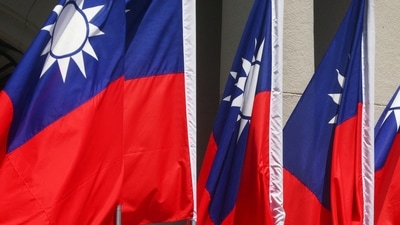 China- Taiwan Crisis: Taiwan flags flutter during a ceremony in Taipei, Taiwan. (Reuters)
