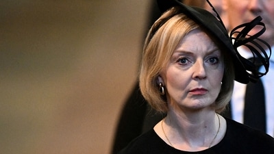 Queen Elizabeth II's Funeral: Britain's Prime Minister Liz Truss leaves after a service. (Reuters)