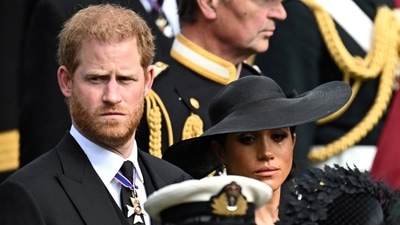 Queen Elizabeth II's Funeral: Britain's Meghan, Duchess of Sussex at the state funeral and burial of Britain's Queen Elizabeth. (Reuters)