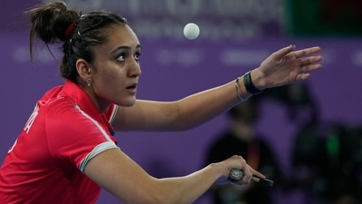 India's Manika Batra competes against Fiji's Carolyn LI in the women's team event competition at the Commonwealth Games (AP) India's Manika Batra competes against Fiji's Carolyn LI in the women's team event competition at the Commonwealth Games (AP)