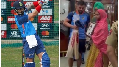 Kohli received a special gift from a fan ahead of the 1st T20I (Punjab Cricket Association) Kohli received a special gift from a fan ahead of the 1st T20I (Punjab Cricket Association)