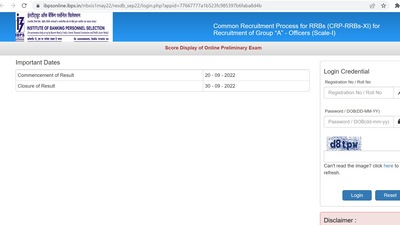 IBPS RRB PO Prelims Result 2022 out at ibps.in
